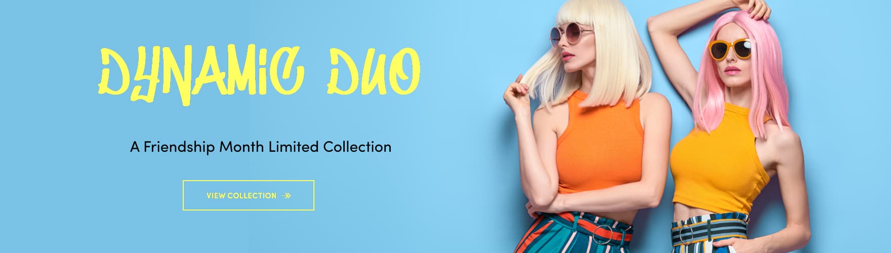 Two women in colourful outfits